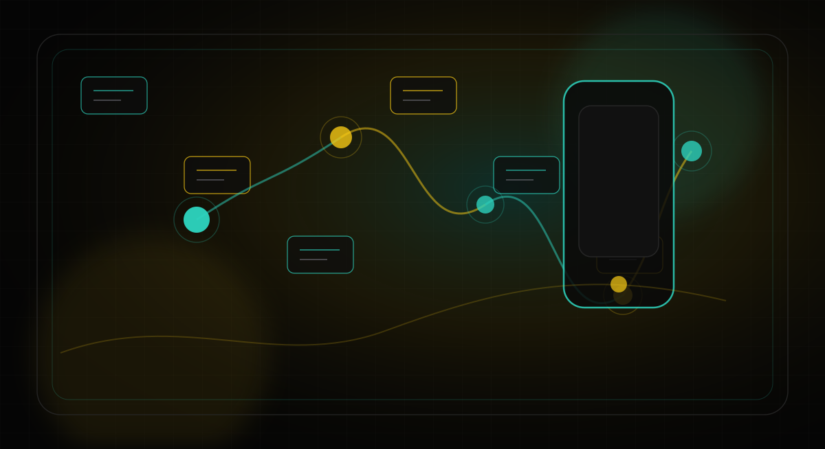 Golub Softworks cross-platform mobile architecture visual with shared core and native surfaces