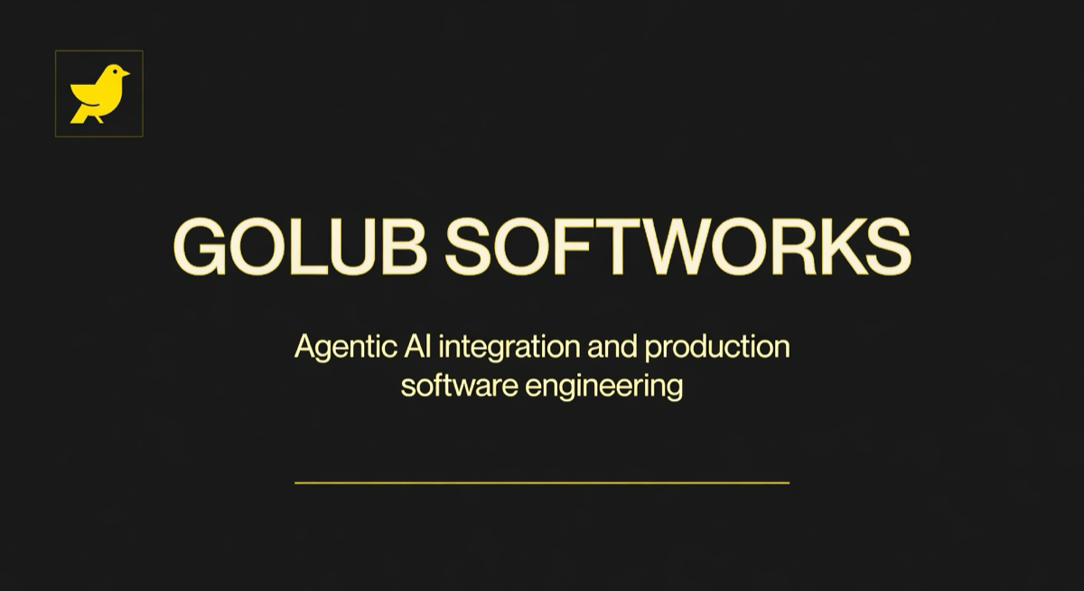 Golub Softworks visual for a production AI workflow with structured operational steps
